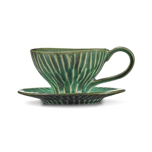 Set de 2 soucoupes pour tasse à cappuccino Verde Lanza - Serax - Set 2 soucoupes - Grès émaillé
