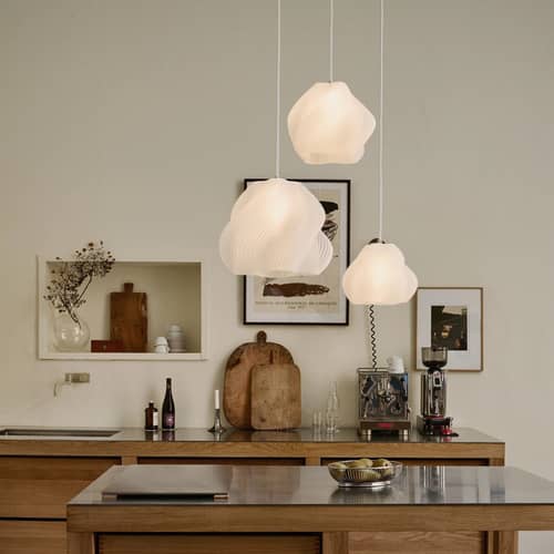 Suspension Soft Serve 03 blanc / Ø 37 x H 30 cm - CRÈME ATELIER - Blanc - PLA recyclé