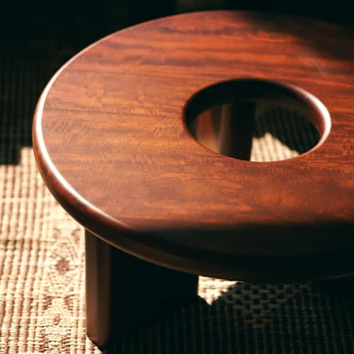 Table basse Conversation bois marron / Ø 85 x H 35 cm - HK LIVING - Manguier - Bois de manguier massif