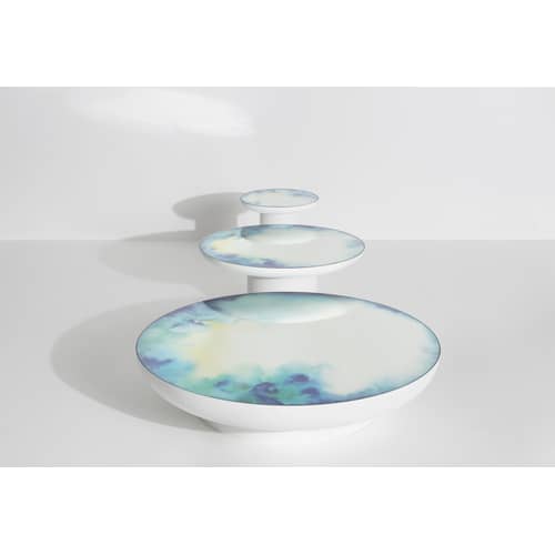 Table d\'appoint Francis métal verre noir miroir / Ø 40 x H 45 cm - Miroir - Petite Friture - Noir / Miroir coloré - Acier peint, Verre sécurit