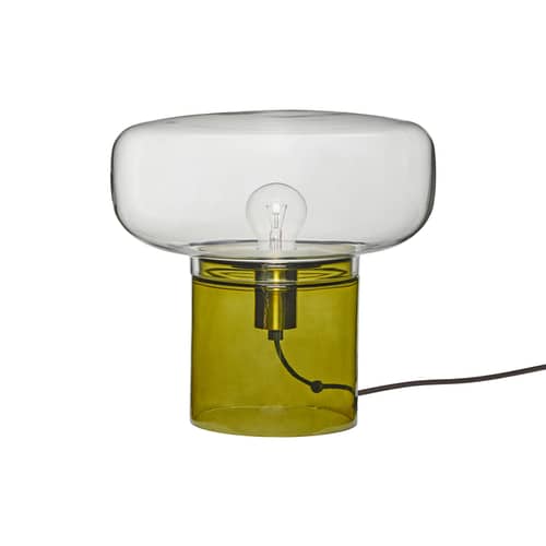 Crave Table lamp glass green - HÜBSCH - Green / Transparent - Mouth blown glass