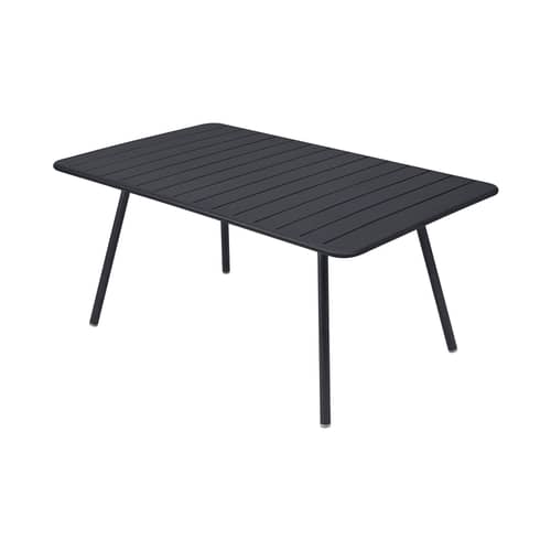 Table rectangulaire Luxembourg / 165 x 100 cm - 6 à 8 personnes - Fermob - Carbone - Aluminium laqué