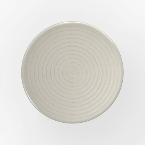 Table ronde Groove métal beige / Ø 70 cm - Tom Dixon - Beige Mastic - Aluminium