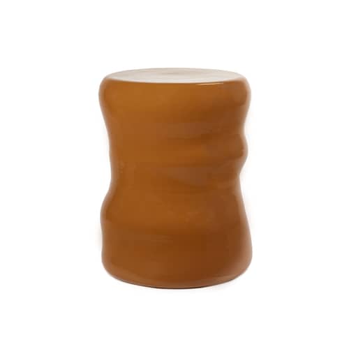 Table d\'appoint Pawn Organic céramique orange / Tabouret - Serax - Terracotta / Ø 35 x H 43 cm - Terre cuite émaillée