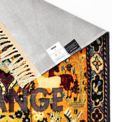 Tappeto Burnt - Change tessuto multicolore / 80 x 120 cm - Scritta ottenuta per combustione - Seletti - Change - Poliestere