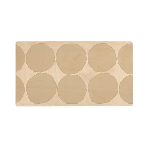 Bank 153B holz natur / Artek + Marimekko, Limited Edition 90th Anniversary - ARTEK - Kivet-Muster / Birke - Birke Schichtholz, Birkenholzfurnier