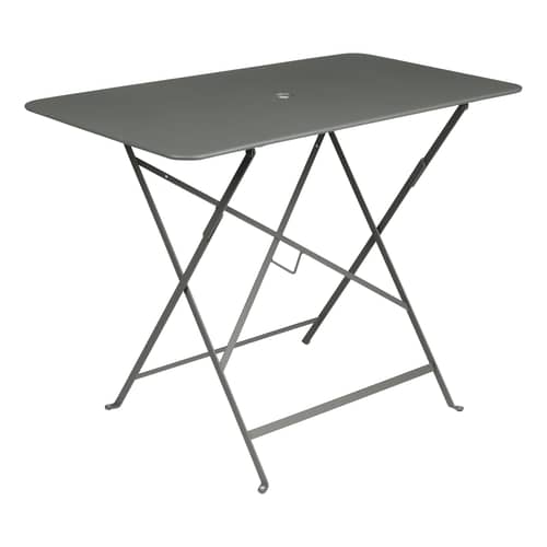 Klapptisch Bistro metall grün grau / 97 x 57 cm - für 4 Personen - mit Sonnenschirmloch - Fermob - Rosmarin - bemalter Stahl