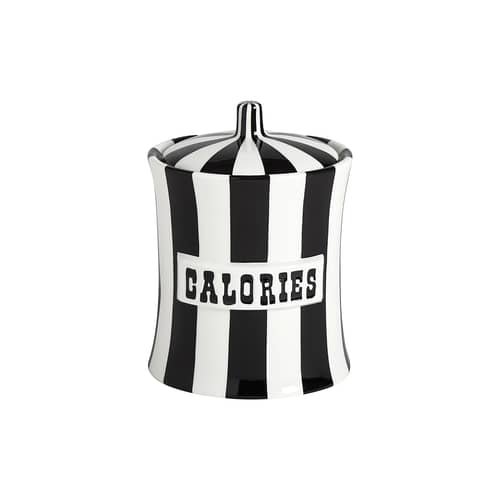 Vice - CALORIES Box ceramic black / Ø 13 x H 17 cm - Jonathan Adler - CALORIES / Black - China
