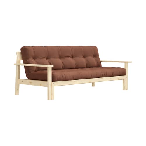 Canapé convertible Unwind / L 218 cm - KARUP DESIGN - Brun argile 759 / Pin clair - Fibres recyclées mélangées, Mousse, Pin massif certifié FSC, Tissu