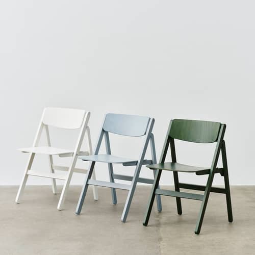 Chaise pliante Backflip bois blanc - Hay - Blanc crème - Contreplaqué de hêtre moulé, Hêtre massif