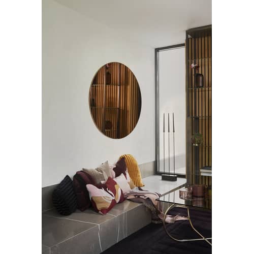 Arcus Cushion textile yellow / 50 x 50 cm - Velvet - AYTM - Amber - Foam, Velvet