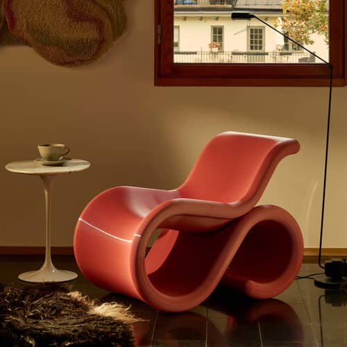 Fauteuil Éclair Chair rose - CRÈME ATELIER - Bubble Gum - PETG recyclé