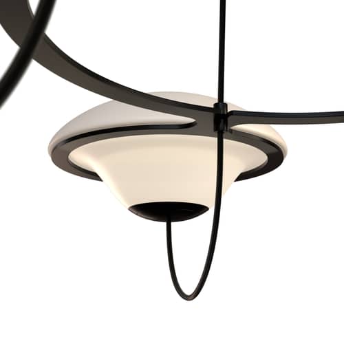 Suspension In The Air 3 / Ø 97 cm - DCW éditions - 3 diffuseurs / Blanc & noir - Acier, Verre