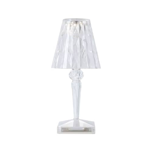 Kabellose, wiederaufladbare Außenlampe Battery LED plastikmaterial transparent / Ø 12 x H 30 cm - Recycelt - Kartell - Kristall - Recyceltes PMMA