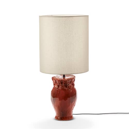 Look at me 03 Lamp ceramic orange / H 77 cm - Serax - Vintage Orange - Cotton, Enamelled sandstone