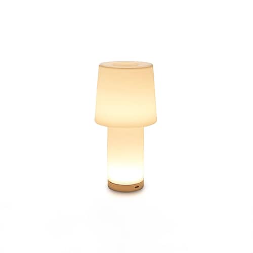 Lampada da esterno ricaricabile senza fili Cameo LED vetro bianco - Fontana Arte - Cromo / Bianco brillante - Metallo galvanizzato, vetro soffiato