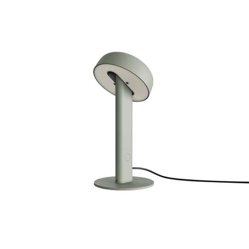 Lampe de table NOD LED métal vert gris / H 25 cm / Seconde vie - TIPTOE - Gris Eucalyptus - Acier, Aluminium