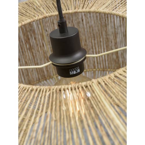 Iguazu Large Pendant cane & fibres beige / Hessian - Ø 60 x H 25 cm - GOOD&MOJO - Ø 60 cm / Natural - Hessian