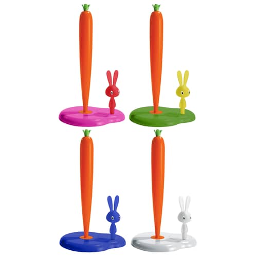 Porte-rouleau essuie-tout Bunny and carrot plastique blanc - Alessi - Blanc - Résine thermoplastique