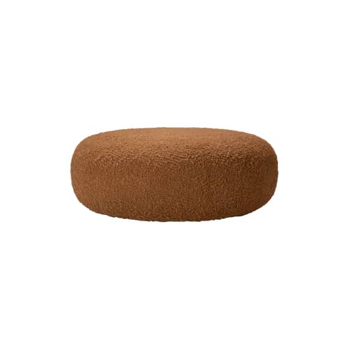 Pouf Orb / Ø 92 cm - Tissu bouclé - Ethnicraft - Tissu bouclé / Cannelle - Mousse haute densité, Tissu bouclé