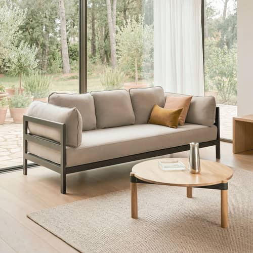 Table basse Disc / Ø 80 cm - Chêne massif - TIPTOE - Chêne naturel - Acier thermolaqué, Chêne massif