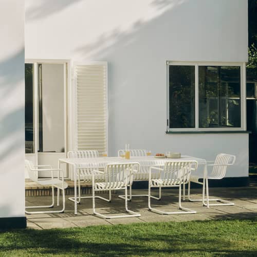 Table rectangulaire Palissade métal vert / 220 x 90 cm - Hay - Vert olive - Acier thermolaqué