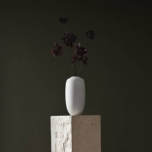 Vase Sunao Slim Mini / Ø 16 x H 32 cm - 101 COPENHAGEN - Blanc - Céramique émaillée
