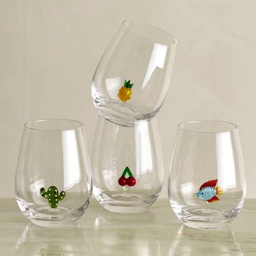 Set de 4 verres Misa - Bloomingville - Figurines été - Verre soufflé bouche