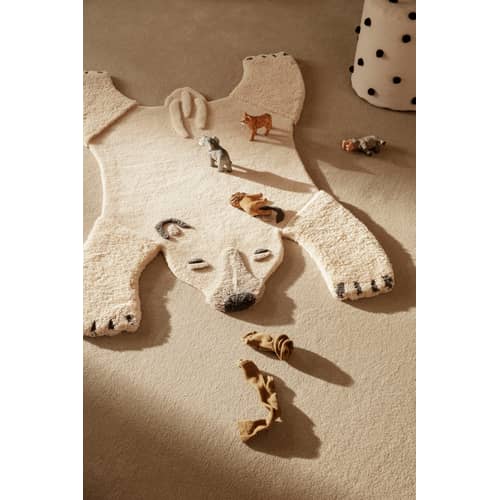 Teppich Animal textil weiß / Eisbär118 x 160 cm - Ferm Living - Eisbär - Wolle aus Neuseeland
