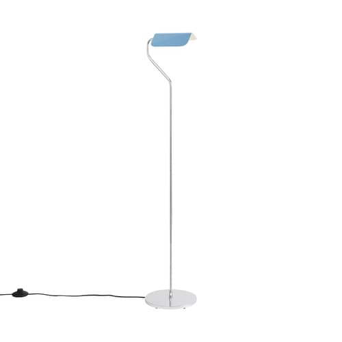 Stehleuchte Apex metall blau / Schwenkbare Leseleuchte – H 110 cm - Hay - Pastellblau - bemalter Stahl, verchromter Stahl