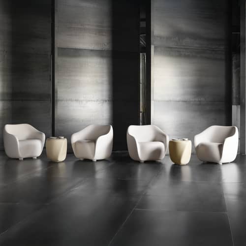 Reborn Armchair plastic material white / 100% recycled - Slide - Mist white - Recycled Ecothylene