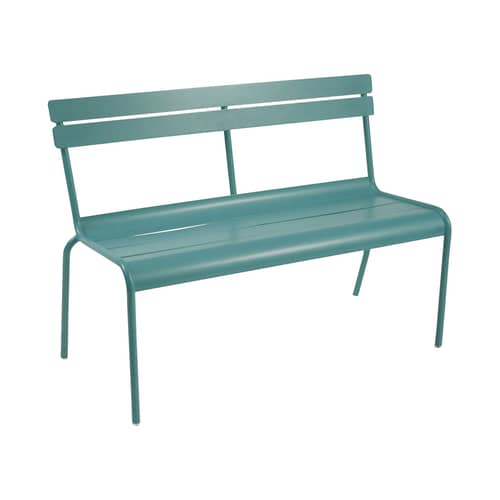 Banc avec dossier Luxembourg métal vert / 3 places - L 118 cm - Fermob - Cèdre - Aluminium laqué