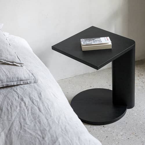 Beistelltisch Galta Forte Side holz schwarz / 38 x 38 x H 47 cm - KANN DESIGN - Schwarzeiche - Eiche Furnier gebeizt, Getöntes Eichenholz