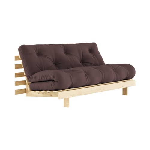 Canapé convertible Roots / L 160 cm - 3 positions / Structure pin clair - KARUP DESIGN - Marron 715 / Pin clair - Fibres recyclées mélangées, Mousse, Pin massif certifié FSC, Tissu