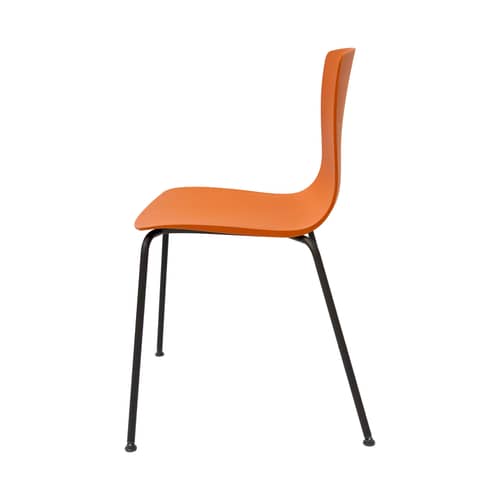 Chaise empilable Aava 02 orange / 4 pieds - Polypropylène recyclé - Arper - Brique - Acier, Polypropylène recyclé
