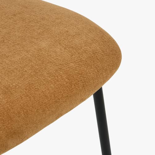 Set de 2 chaises rembourrées Nino tissu marron - NV GALLERY - Ocre - Fer, Mousse haute densité, Tissu