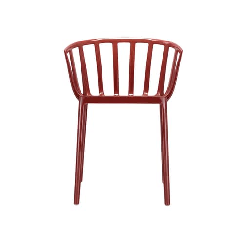 Fauteuil empilable Venice plastique rouge - Kartell - Bordeaux brillant - Technopolymère thermoplastique recyclé