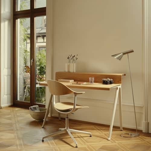 Poltrona girevole Mynt Vitra Seduta imbottita Legno naturale