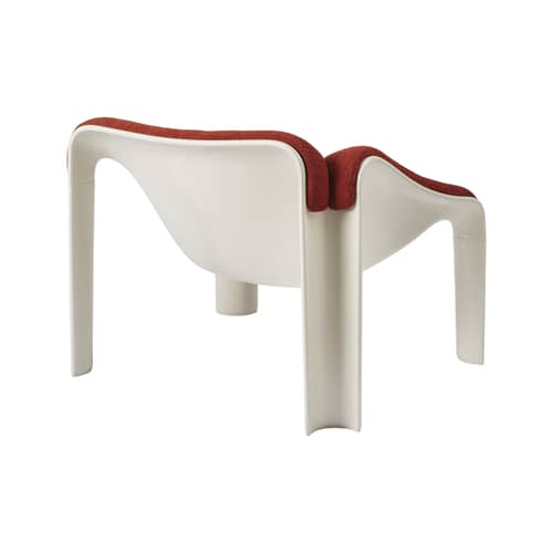 Fauteuil rembourré F300 tissu rouge / Pierre Paulin, réédition 1965 - Gubi - Tissu rouge / Blanc albâtre - HiREK, Mousse, Tissu