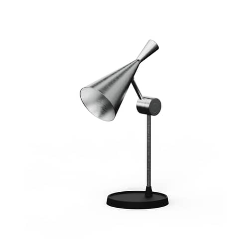 Lampada da tavolo Unbeaten LED metallo argento - Tom Dixon - Alluminio grezzo - Alluminio filato, Ghisa