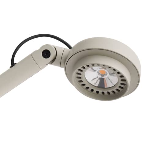 Lampe de bureau Fifty-Fifty LED métal gris / Orientable - Hay - Gris cendré - Aluminium thermolaqué