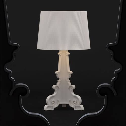 Lampe de table Bourgie plastique blanc / H 68 à 78 cm - Ferruccio Laviani, 2004 - Kartell - Blanc mat - Polycarbonate 2.0