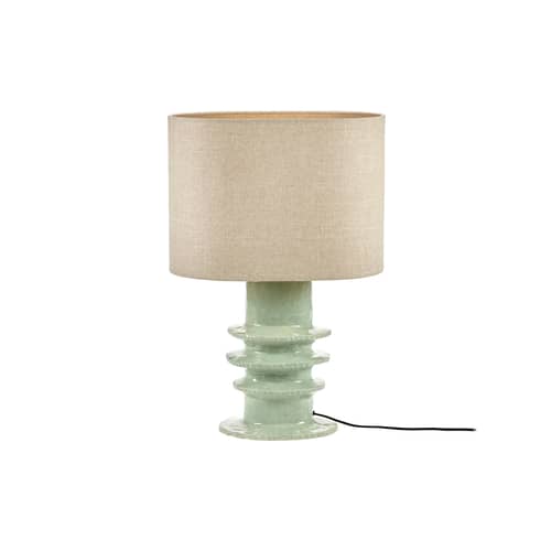 Lampe de table Georgia céramique bleu / 51 x 32 x H 76,5 cm - Serax - Modèle n°3 / Bleu clair - Coton, Grès émaillé