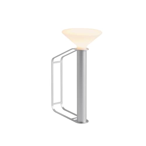 Lampe extérieur sans fil rechargeable Piton gris argent métal - Muuto - Aluminium - Aluminium, Plastique