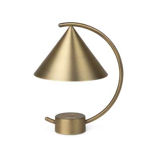 Lampe sans fil rechargeable Meridian LED   / H 26 cm - Ferm Living - Laiton - Métal plaqué laiton