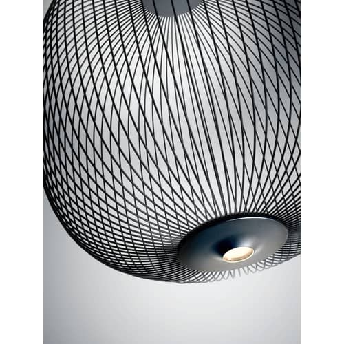 Spokes 1 Pendant metal grey black LED - Ø 32,5 x H 71 cm - Foscarini - Graphite - Varnished aluminium, Varnished steel