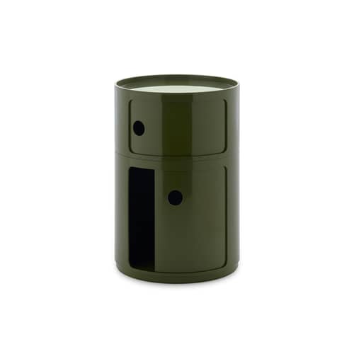 Rangement Componibili New Big plastique vert / 2 tiroirs - Ø 42 x H 61,5 cm - Kartell - Vert - ABS