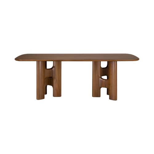 Flow Rectangular table wood brown / 220 x 110 cm - 8 people - Ethnicraft - Brown Teak - Varnished solid teak