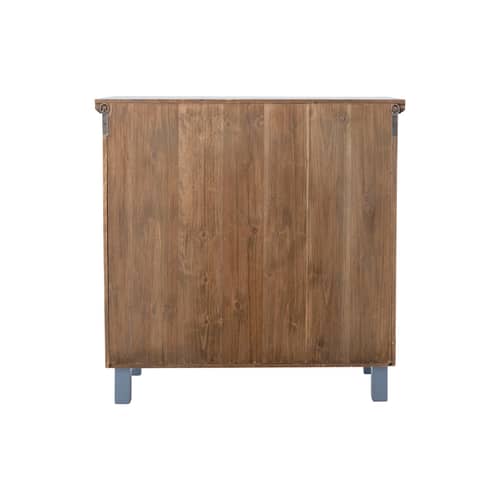 Hazem Storage unit wood blue / L 80 x D 35 x H 80 cm - Bloomingville - Blue / wood interior - Fir-tree, Soak glass