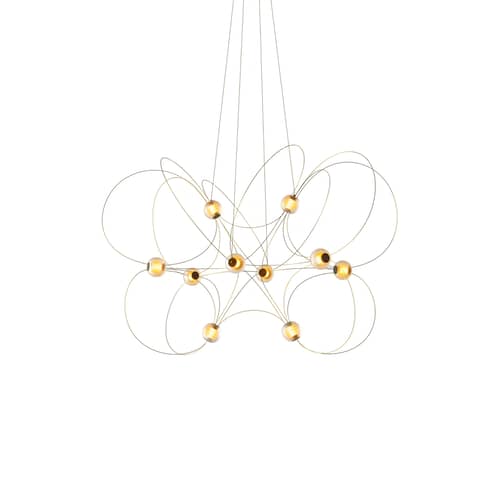 Suspension Munari 10 / LED - 120 x 90 x H 83 cm / Version pré-assemblée - DCW éditions - Or - Acier, Acrylique